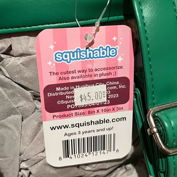 🐸 Squishable Clear Mini Double Pocket Backpack Green Frog Print BNWT - Picture 6 of 6